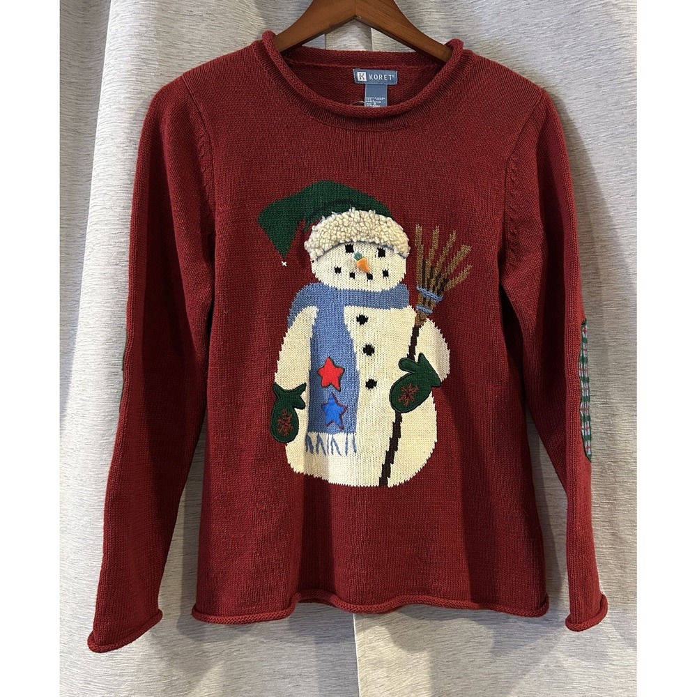Vintage Koret Snowman Ugly Christmas Sweater Size Small